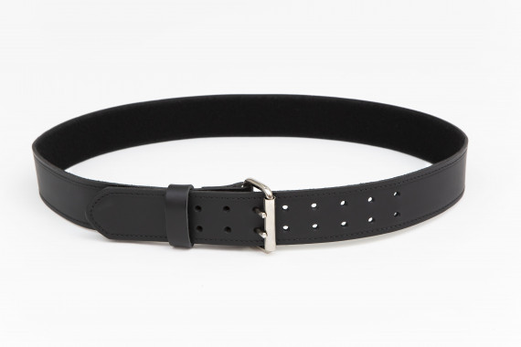 DOUBLE PRONG LEATHER BELT WITH NON SLIP VELCRO® BRAND LINER