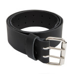 DOUBLE PRONG LEATHER BELT